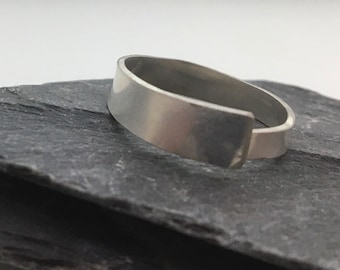 Handmade Sterling Silver Adjustable Band Ring - 6mm Wide
