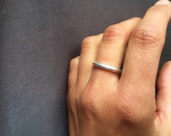Minimalist thick sterling silver ring. Handmade silver ring. Gift for her. Birthday gift