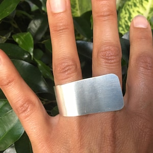 Adjustable Geometric Sterling Silver Statement Ring