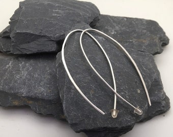 Minimalist sterling silver earrings. Half hoop sterling  silver earrings, arch silver earrings , open hoop earrings, handmade gift for her