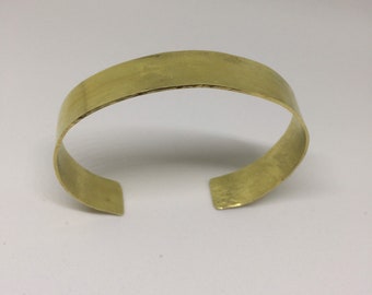 Adjustable Minimalist brass handmade bangle