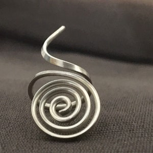 Handmade Spiral sterling silver statement ring