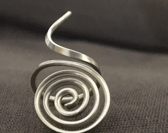 Handmade Spiral sterling silver statement ring