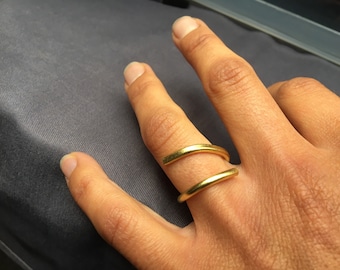 Adjustable handmade Brass wire brass ring. Gift for her. Gift for him. Minimalist style