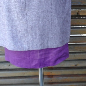 Bi-material linen and cotton dress image 3