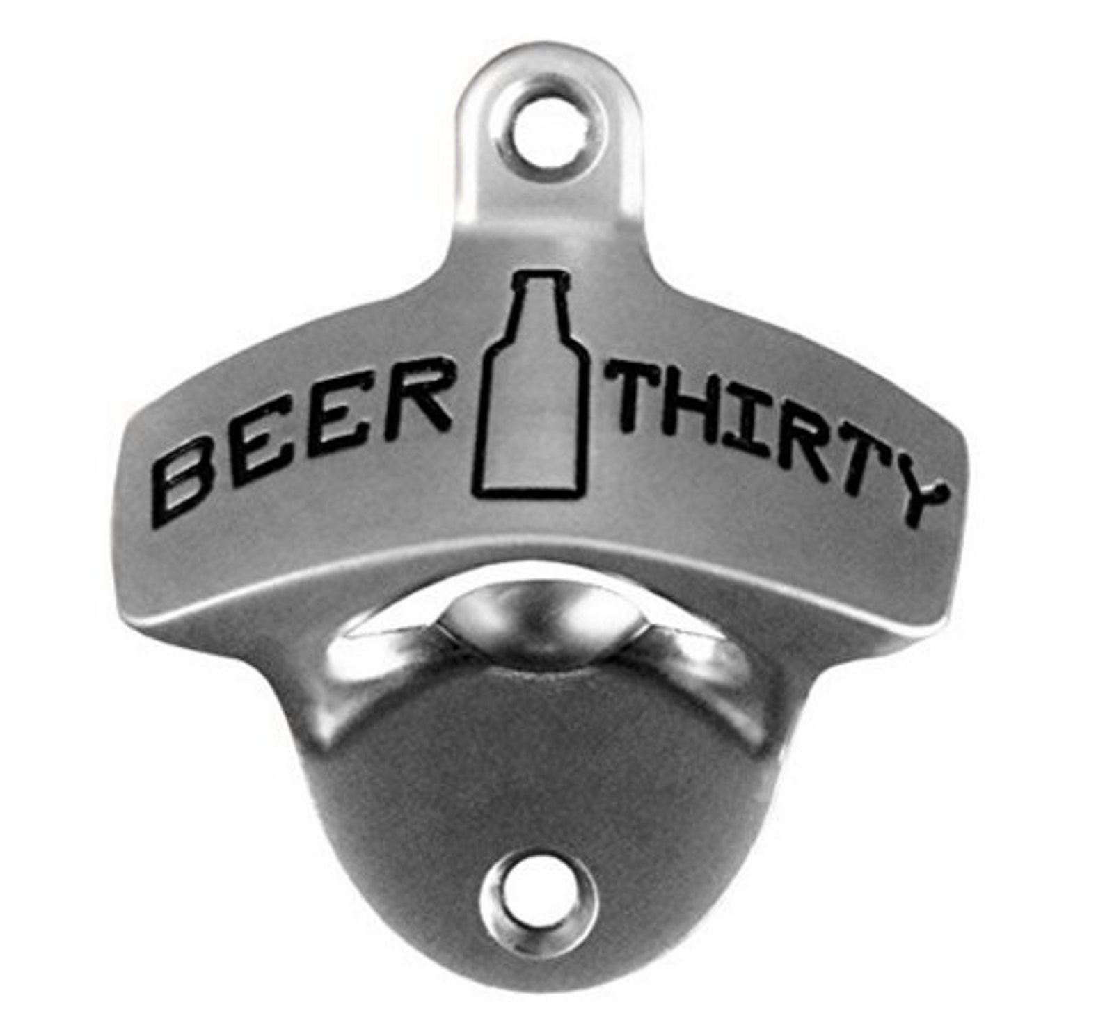 Beer Thirty Wall Mounted Bottle Opener Matted Nickel by Etsy