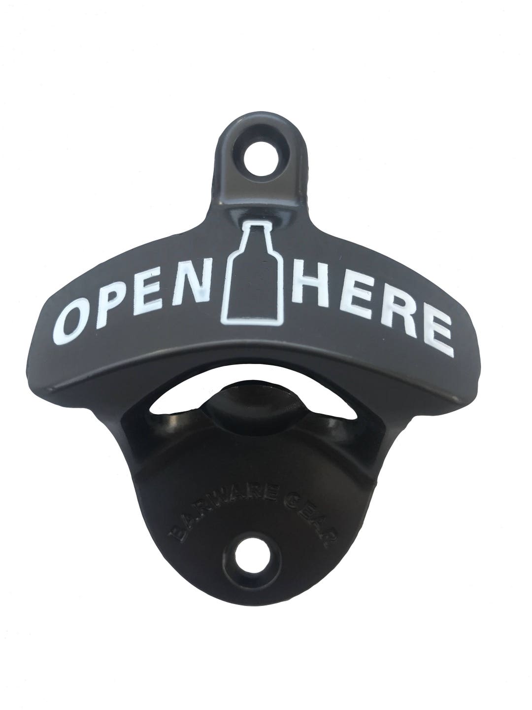 Open Here Wall Mounted Bottle Opener gun Metal Black by Etsy