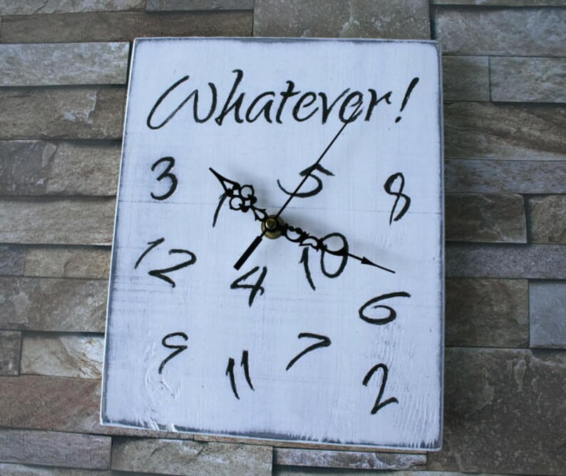 Funny Wooden Wall clock Whatever clock funny gift Unique Etsy
