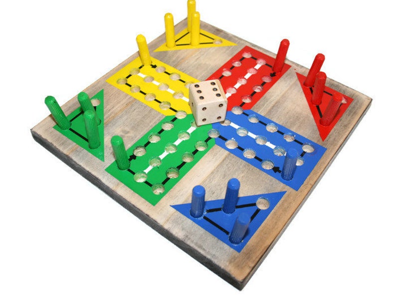 Unique Ludo game wood board game family board game game for Etsy