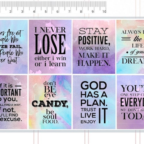 Motivational Quote Full Box Stickers 1663 | Etsy