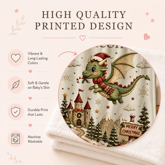 Christmas Dragon Baby Blanket – photo 2