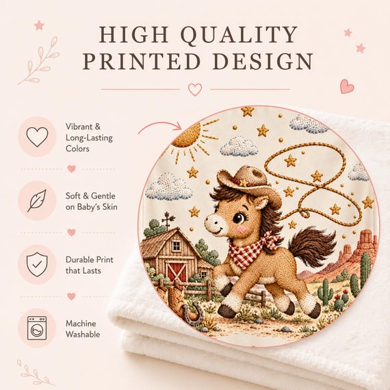 Cowboy Pony Baby Blanket – photo 4