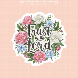 Vertrouw op de Heer sticker Bijbelvers stickerpakket Spreuken 3:5-6 geloofssticker religieuze sticker christelijke label vinyl schriftmagneten 006