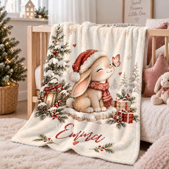 Christmas Bunny Baby Blanket