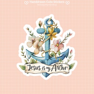 Jezus is mijn anker sticker vinyl bijbel vers sticker pack geloof stickers religieuze sticker christelijke label schrift magneten inspirerende 019