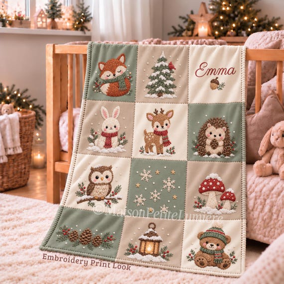 Woodland Baby Blanket for Christmas