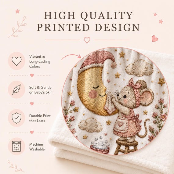 Mouse Moon Baby Blanket – photo 2