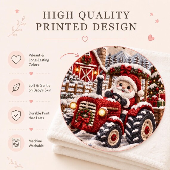 Santa Tractor Baby Blanket – photo 2