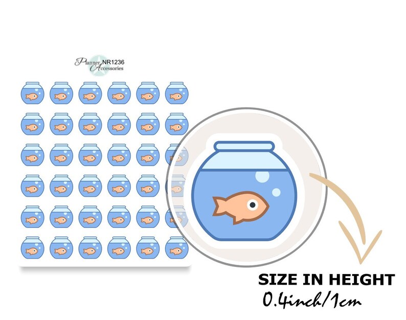 Aquarium Stickers Fish Stickers Clear Icon Sticker Etsy