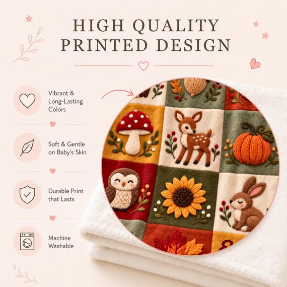 Autumn Woodland Baby Blanket – photo 4