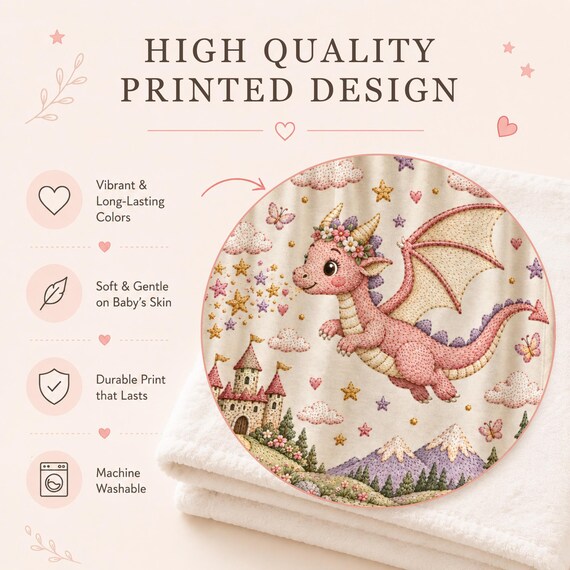 Pink Dragon Baby Blanket – photo 4