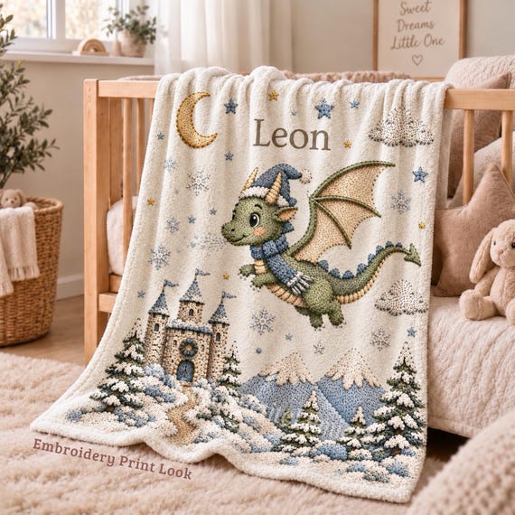 Winter Dragon Baby Blanket