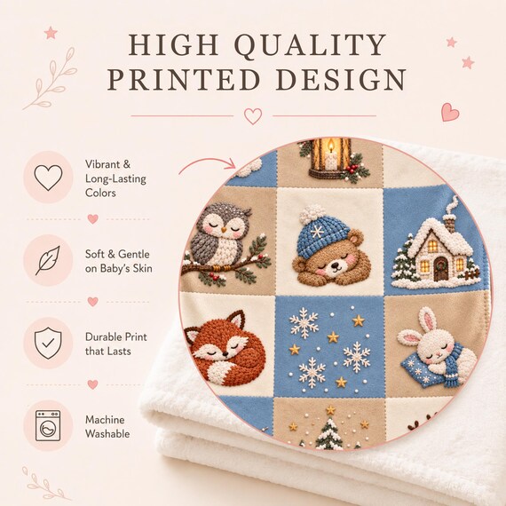Woodland Winter Baby Blanket – photo 3