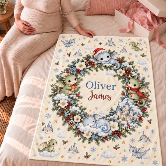 Christmas Dragon Baby Blanket – photo 3
