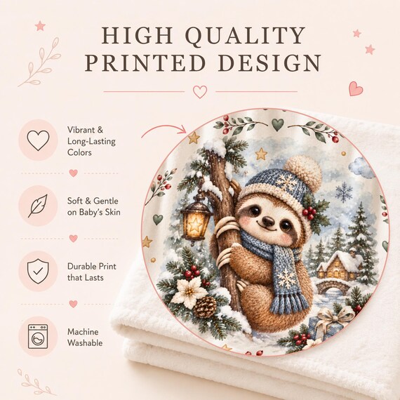 Winter Sloth Baby Blanket – photo 2
