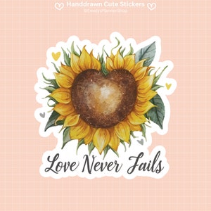 Love never fails sticker faith sticker pack religious decal christian label inspirational verse vinyl scripture magnets bible verse sticker