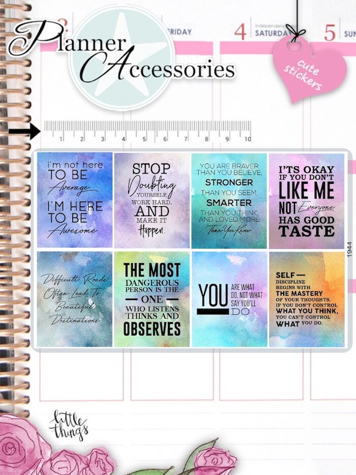 Motivational Quote Planner Stickers Quotes Stickers Etsy