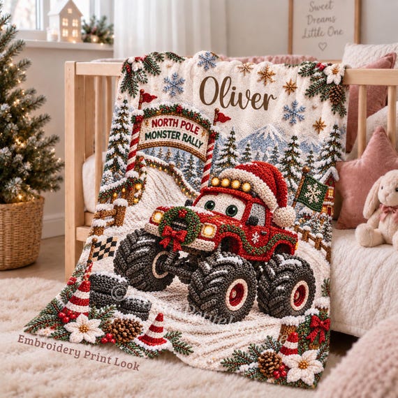 Monster Truck Baby Blanket