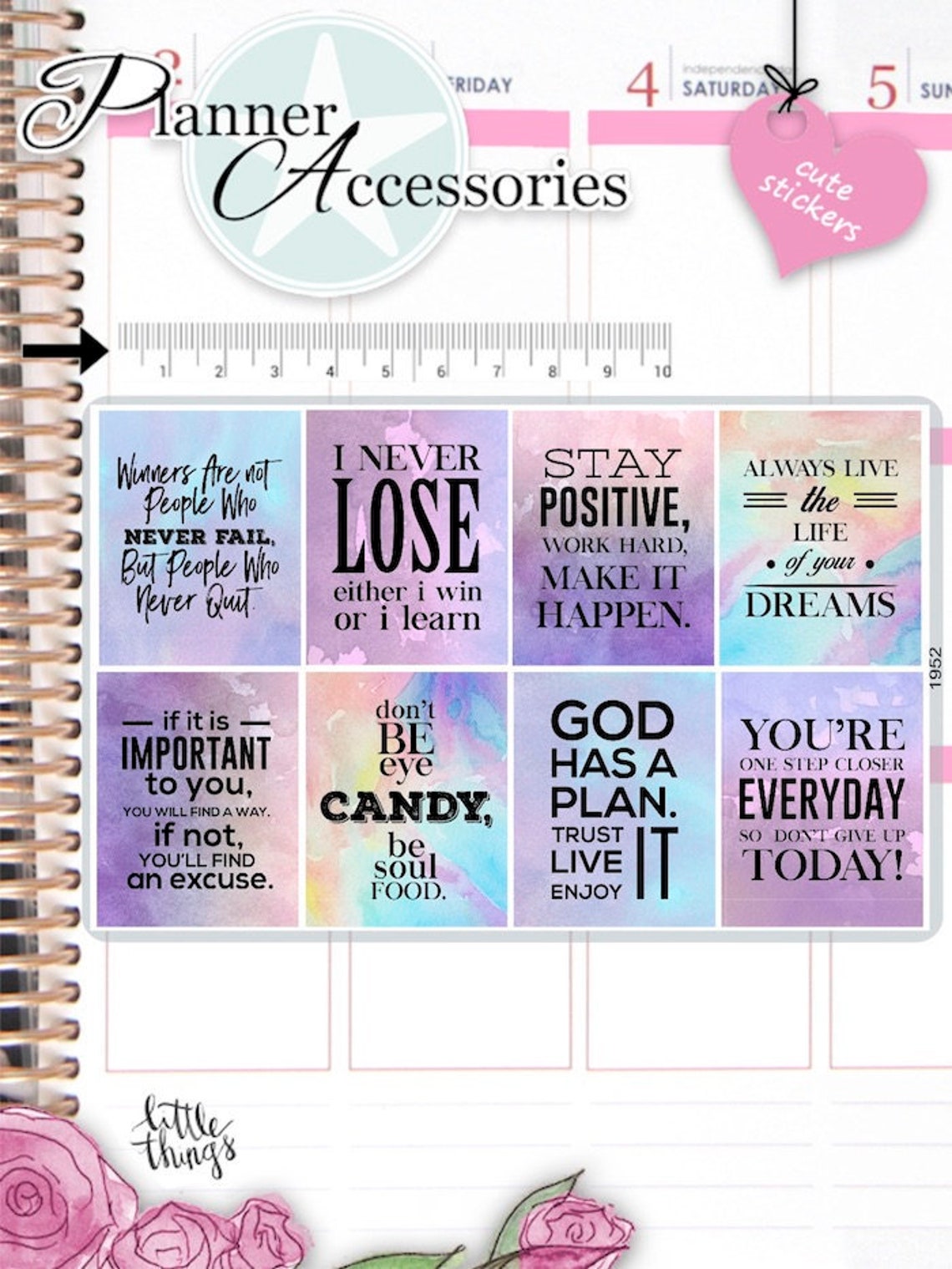 Motivational Quote Planner Stickers Quotes Stickers Etsy
