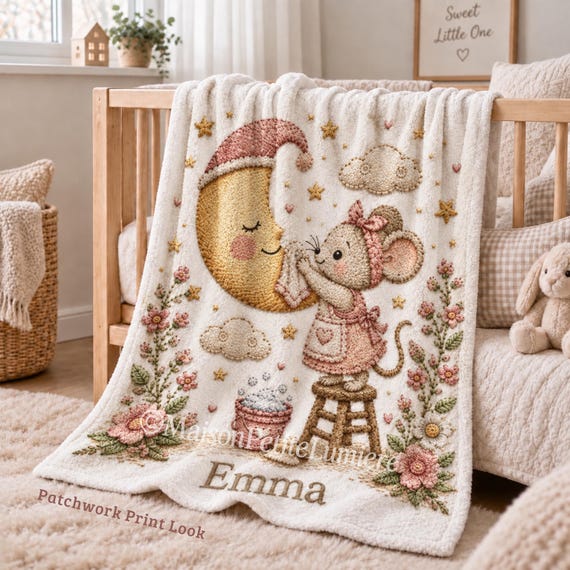 Mouse Moon Baby Blanket