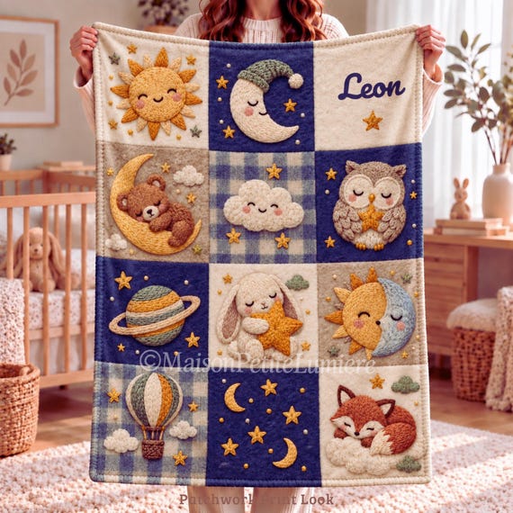 Celestial Sleepy Animals Baby Blanket