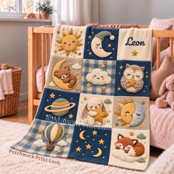 Celestial Sleepy Animals Baby Blanket – photo 2