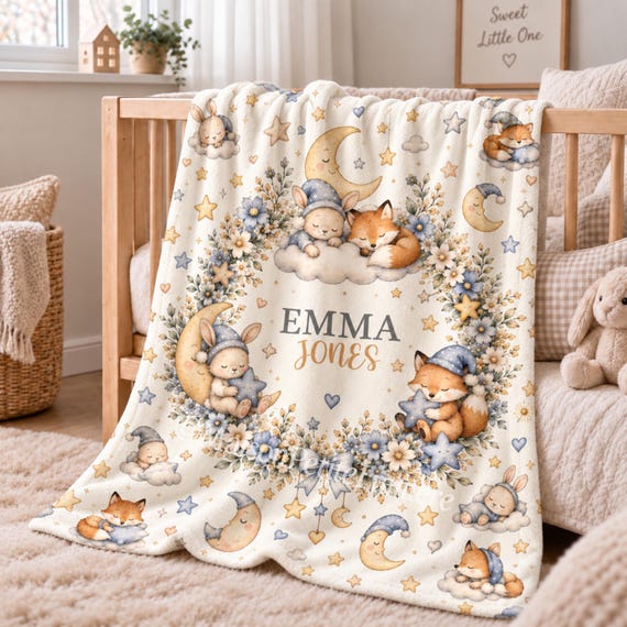 Bunny Fox Baby Blanket