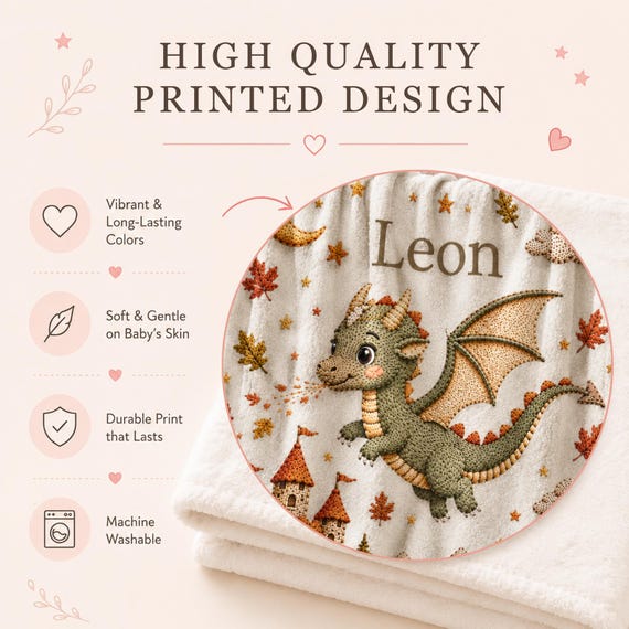 Autumn Baby Blanket Dragon for Boys – photo 2