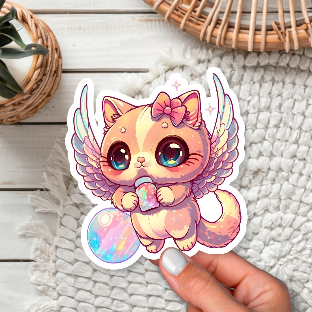 Kawaii Cat Galaxy Sticker Waterproof Vinyl Decal for Phone - Etsy
