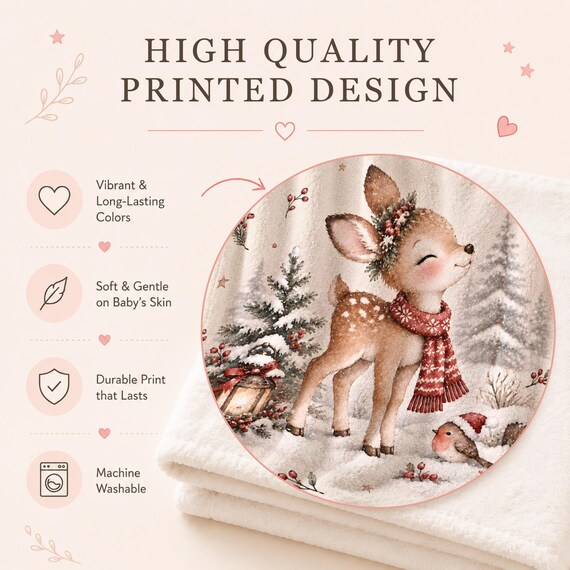 Winter Deer Baby Blanket – photo 2