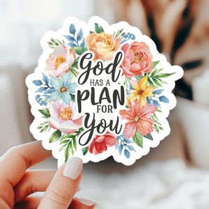 Christian Sticker Pack God's Plan Vinyl Bible Verse Faith Decals Religious Labels Scripture Magnets Inspirational Art 004