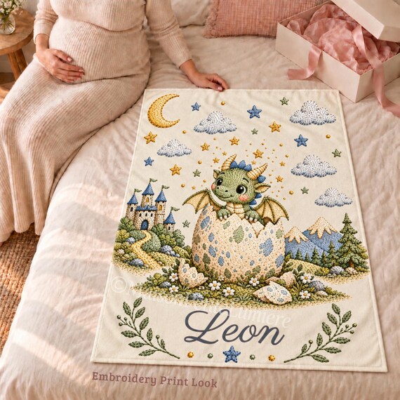 Green Dragon Baby Blanket – photo 2