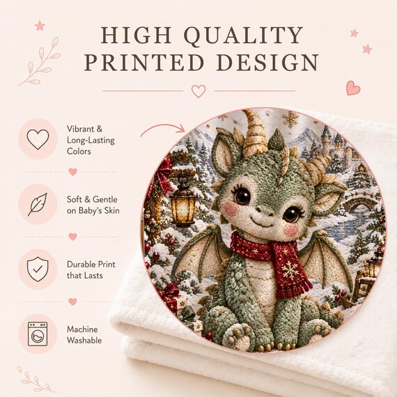 Christmas Dragon Baby Blanket – photo 2