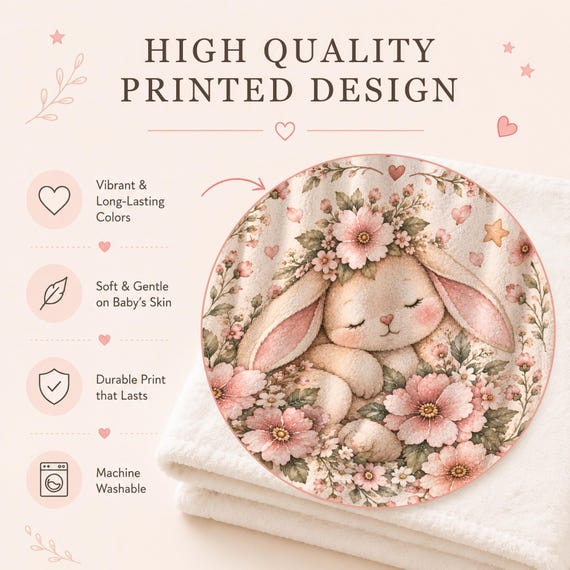 Floral Bunny Baby Blanket – photo 2