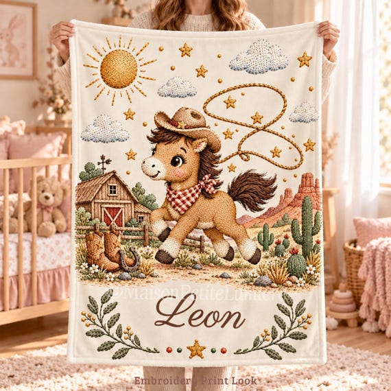 Cowboy Pony Baby Blanket