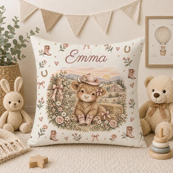 Highland Cow Baby Blanket Pillow Set – photo 5