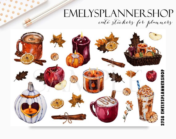 Cozy Fall Planner Stickers Decorative Stickers Winter | Etsy
