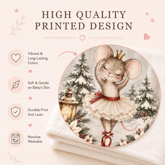 Ballerina Mouse Baby Blanket – photo 2