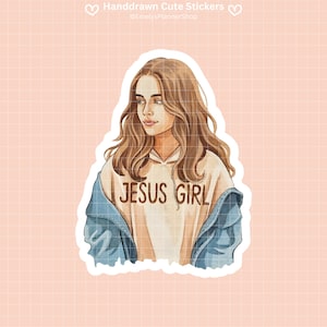 Adesivo ragazza Gesù Vinile Versetto della Bibbia Confezione di adesivi Adesivi di fede Decalcomania religiosa Etichetta cristiana Magneti delle Scritture Ispiranti 017