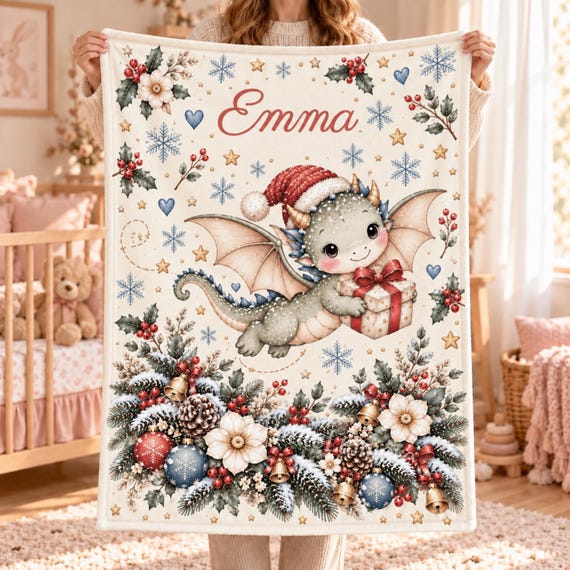Christmas Dragon Baby Blanket – photo 3